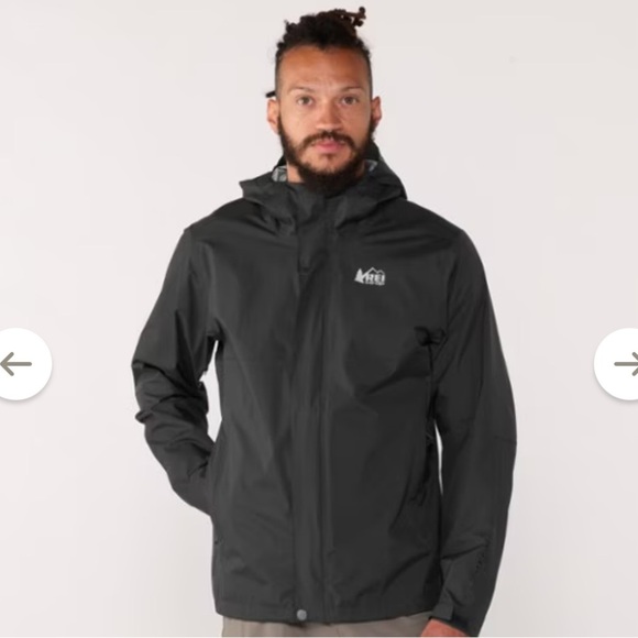 REI Co-op Rainier Peak 2.5L Ripstop Rain Jacket Men’s Size MEDIUM TALL Black - Picture 2 of 16